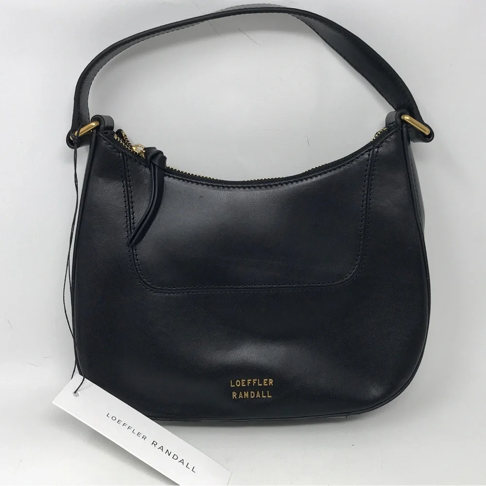 Loeffler Randall Greta Leather Shoulder Bag, Size M - Black/Gold Women's - Picture 2 of 16